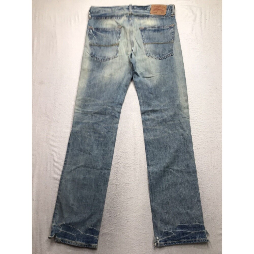Y2K ABERCROMBIE & FITCH Remsen Jeans Men 32x34 Distressed Low Rise Slim Straight - Picture 2 of 16